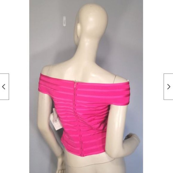 NWT JS Signature Fitted Off the Shoulder Pink Bodice Top 6 - Picture 4 of 14